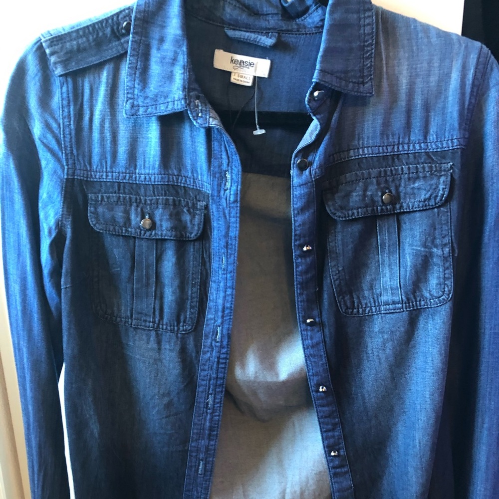 NWT denim shirt by Kensie - Picture 1 of 8